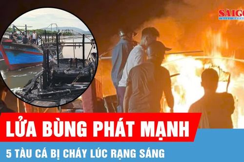 Cháy nhiều tàu cá lúc rạng sáng, thiệt hại hàng tỷ đồng