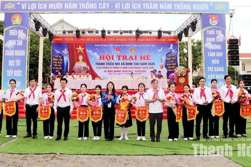 Sôi nổi hội trại hè tại các xã Định Tân, Hoằng Tiến, Biện Thượng và phường Ngọc Sơn