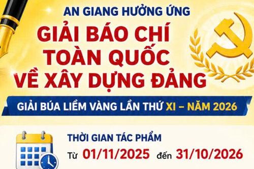 An Giang nhận tác phẩm dự Giải Búa liềm vàng 2026 đến ngày 2/11