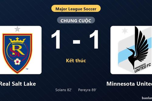 Thống kê trận đấu Real Salt Lake 1-1 Minnesota United FC: Hai đội chia điểm
