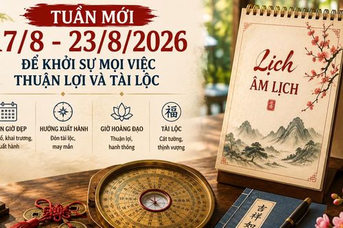 Xem ngày giờ tuần mới 17/8 - 23/8/2026 để khởi sự mọi việc thuận lợi và tài lộc