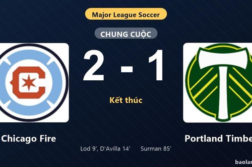 Thống kê trận đấu Chicago Fire 2-1 Portland Timbers: D. D'Avilla tỏa sáng, Chicago Fire giành trọn 3 điểm