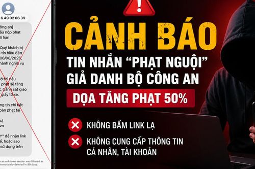 Cảnh báo tin nhắn 'phạt nguội' giả danh Bộ Công an, dọa tăng phạt 50%