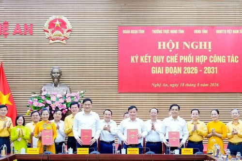 Đoàn ĐBQH tỉnh, Thường trực HĐND tỉnh, UBND tỉnh và Ủy ban MTTQ tỉnh ký kết Quy chế phối hợp giai đoạn 2026 - 2031