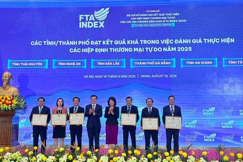 Công bố FTA Index 2025, đánh giá kết quả thực thi FTA tại 34 tỉnh, thành phố