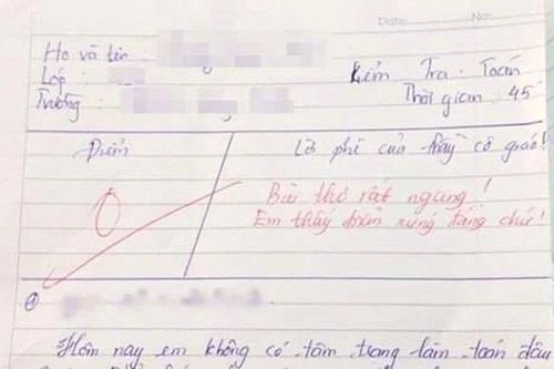 Nam sinh viết lời 'trêu ghẹo' cô giáo trong bài kiểm tra, điểm số nhận về gây bất ngờ