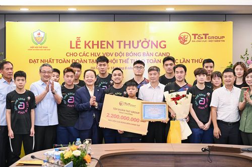 Đội bóng bàn CAND nhận thưởng hơn 2,2 tỷ đồng sau thành tích ấn tượng