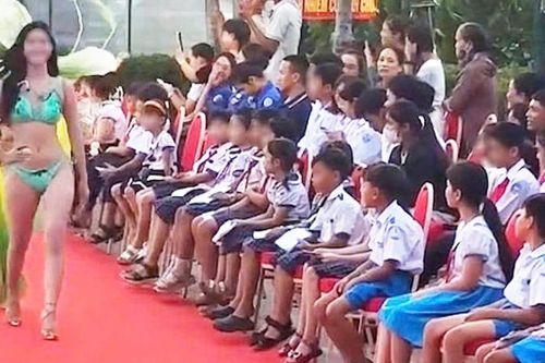 Thí sinh hoa hậu trình diễn áo tắm trước học sinh, đơn vị tổ chức cuộc thi bị phạt 60 triệu đồng