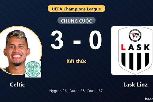 Đánh bại Lask Linz 3-0, Celtic giành vé đi tiếp, tiễn đối thủ rời giải