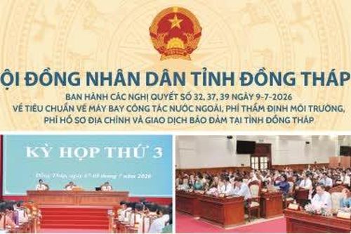 Nghị quyết số 32, 37, 39 ngày 9-7-2026 của HĐND tỉnh Đồng Tháp