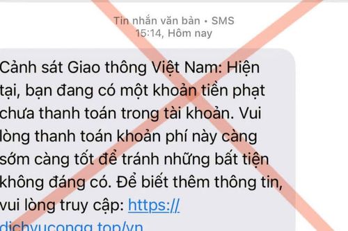 Cảnh giác với lừa đảo nộp phạt giao thông qua tin nhắn