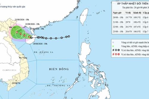 Áp thấp nhiệt đới ở Biển Đông, Vịnh Bắc Bộ có gió mạnh dần lên cấp 6-7