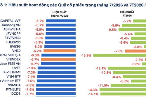 91/91 quỹ cổ phiếu đồng loạt báo lỗ nặng trong tháng 7, dòng tiền rút ra mạnh
