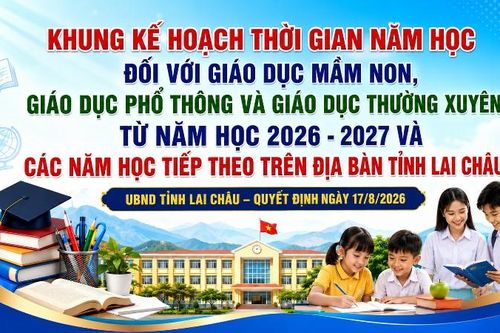 Khung kế hoạch thời gian năm học đối với giáo dục mầm non, giáo dục phổ thông và giáo dục thường xuyên từ năm học 2026 - 2027 và các năm học tiếp theo trên địa bàn tỉnh Lai Châu