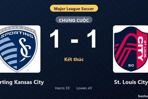 Thống kê trận đấu Sporting Kansas City 1-1 St. Louis City: Hai đội chia điểm
