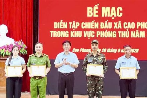 Xã Cao Phong tổ chức Diễn tập chiến đấu phòng thủ năm 2026