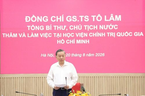 Tổng Bí thư, Chủ tịch nước thăm và làm việc tại Học viện Chính trị Quốc gia Hồ Chí Minh