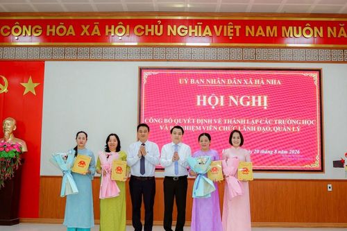 Xã Hà Nha công bố quyết định thành lập 4 trường học