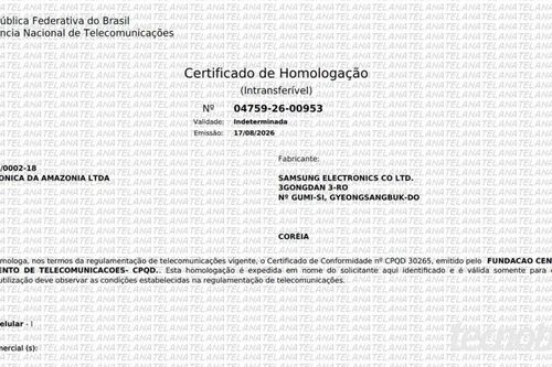 Samsung Galaxy A08 lộ chứng nhận Anatel tại Brazil với viên pin 6.000 mAh và chip Helio G99