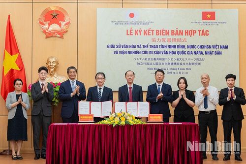 Lễ ký kết Biên bản hợp tác giữa Sở Văn hóa và Thể thao tỉnh Ninh Bình và Viện Nghiên cứu Di sản văn hóa quốc gia Nara, Nhật Bản