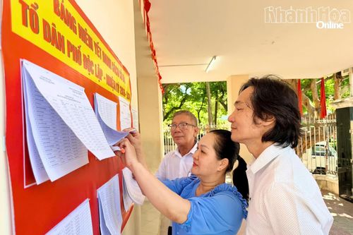 Cử tri phường Tây Nha Trang, Bắc Nha Trang nhiệt tình tham gia bầu cử tổ trưởng tổ dân phố