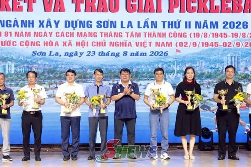 Tổng kết và trao giải pickleball Hội thao ngành Xây dựng Sơn La lần thứ II, năm 2026