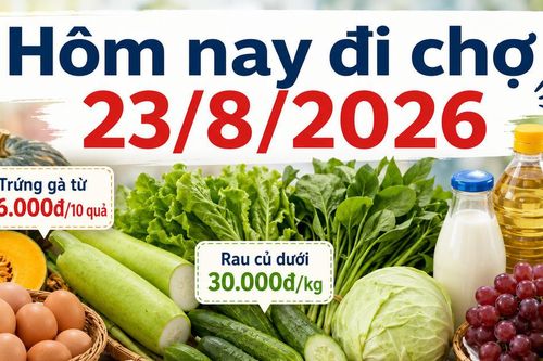 Hôm nay đi chợ 23/8: Trứng gà từ 26.000 đồng/10 quả, nhiều rau củ dưới 30.000 đồng/kg