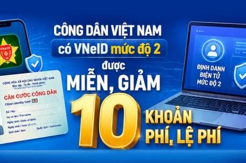 Infographic | Công dân Việt Nam có VNeID mức độ 2 được miễn, giảm 10 khoản phí, lệ phí