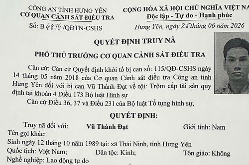 Hưng Yên: Truy nã đối tượng trộm cắp, bỏ trốn trong thời gian điều trị ở bệnh viện tâm thần