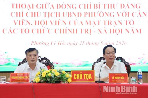 Đảng ủy phường Lê Hồ đối thoại giữa người đứng đầu cấp ủy, chính quyền với MTTQ và các tổ chức chính trị - xã hội năm 2026