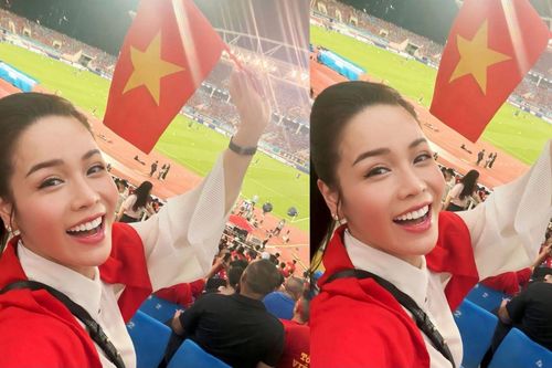 Nhật Kim Anh chúc mừng chiến thắng của đội tuyển Việt Nam