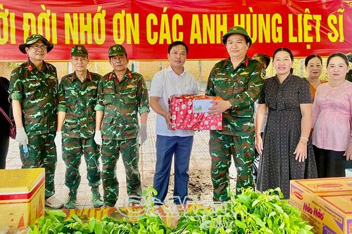 Thăm, động viên lực lượng làm nhiệm vụ lấy mẫu hài cốt liệt sĩ tại Nghĩa trang Liệt sĩ U Minh