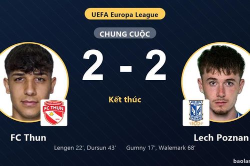 Hòa FC Thun 2-2, Lech Poznań đi tiếp với tổng tỷ số 9-2