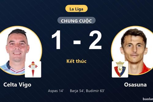 Ngược dòng hạ Celta Vigo 1-2, Osasuna giành trọn 3 điểm tại Balaídos