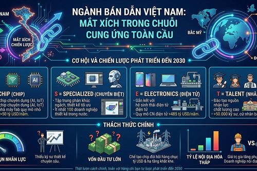 Cơ hội để ngành bán dẫn Việt Nam là 'mắt xích' trong chuỗi cung ứng toàn cầu