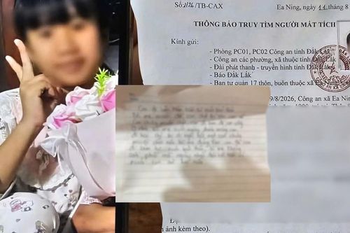 Nữ sinh Đắk Lắk mất tích để lại thư, bất ngờ được tìm thấy ở Đồng Tháp