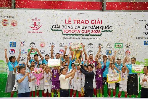 Bàn phản lưới nhà của SLNA đưa HVL Sơn La lần đầu vô địch U9 quốc gia