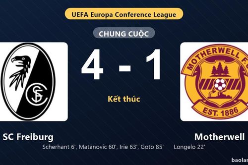 Thống kê trận đấu SC Freiburg 4-1 Motherwell: K. Goto tỏa sáng, SC Freiburg giành chiến thắng, đi tiếp