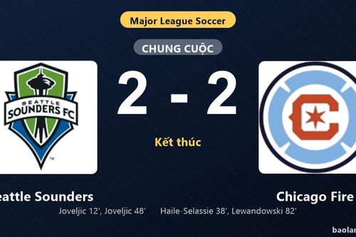 Thống kê trận đấu Seattle Sounders 2-2 Chicago Fire: Màn rượt đuổi tỷ số mãn nhãn
