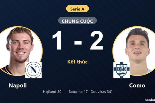 Thua Como 1-2 ngay tại sân nhà, Napoli hụt bước ở vòng 2 Serie A