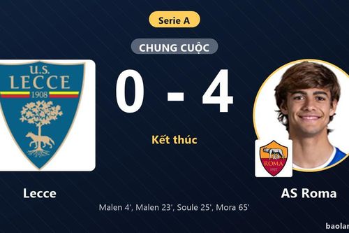Thắng đậm Lecce 4-0, AS Roma vươn lên vị trí thứ bảy tại Serie A