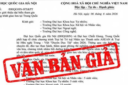 Cảnh báo giả mạo văn bản Đại học Quốc gia Hà Nội