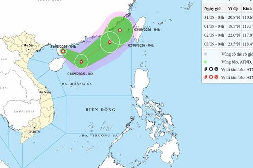 Biển Đông xuất hiện áp thấp nhiệt đới đang mạnh lên thành bão