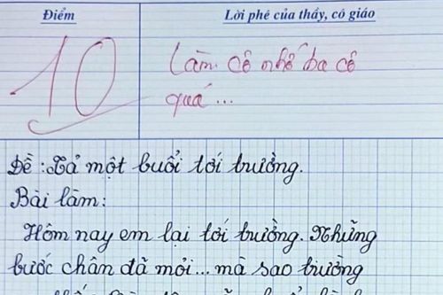 Bài văn tả một buổi đến trường đạt 10 điểm, nội dung là gì mà cô giáo xúc động khôn nguôi?
