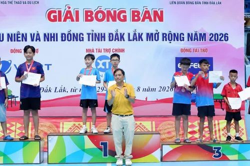 Gia Lai giành 9 huy chương tại Giải bóng bàn thiếu niên và nhi đồng tỉnh Đắk Lắk mở rộng