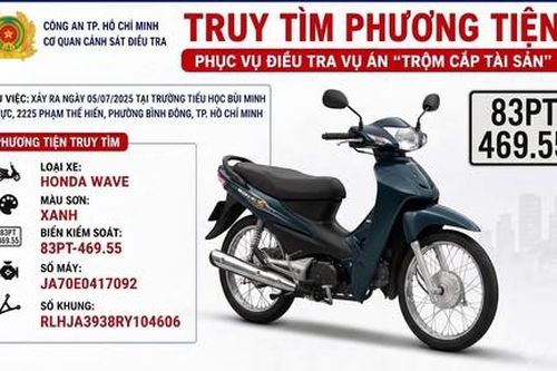 Công an TPHCM truy tìm xe máy liên quan vụ trộm cắp tài sản