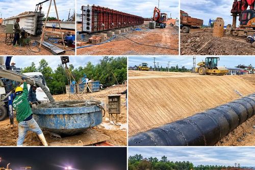 Thi công xuyên lễ trên công trường cao tốc Quy Nhơn - Pleiku