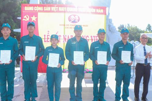 Nhiều chiến sĩ dân quân vinh dự được kết nạp Đảng dịp Quốc khánh