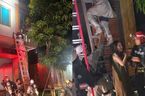Hà Nội: Cháy nhà 6 tầng ở Phú Lương, cảnh sát cứu 2 người mắc kẹt