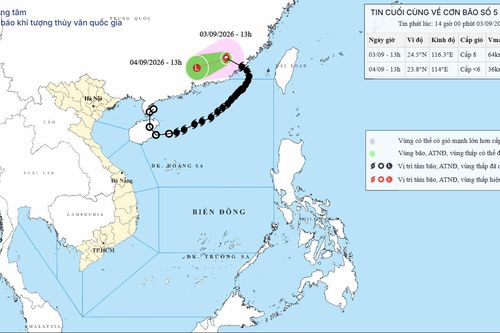 Bão số 5 đi sâu vào đất liền Trung Quốc, không còn khả năng ảnh hưởng trực tiếp đến Việt Nam